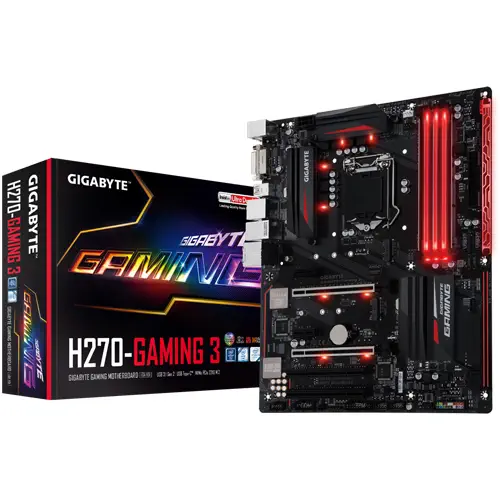 Gigabyte GA-H270-Gaming 3 Intel H270 Express Soket LGA1151 DDR4 2400(OC)MHz ATX Gaming Anakart