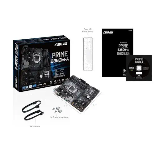 Asus Prime B360M-A Intel B360 Soket 1151 DDR4 2666MHz mATX Gaming(Oyuncu) Anakart