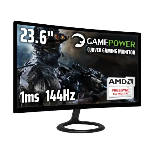 GamePower 23.6″ GPR24C144 Curved 1ms 144Hz Gaming Monitör (Samsung VA Panel)