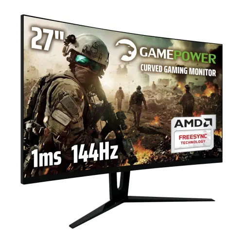 GamePower 27″ GPR27C144 Curved 1ms 144Hz Gaming Monitör (Samsung VA Panel)