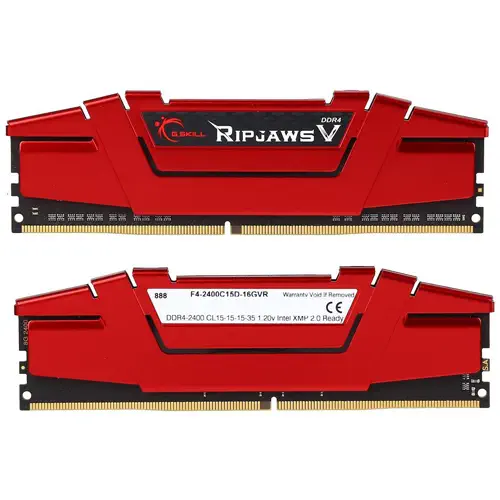 G.Skill Ripjaws V 16GB (2x8GB) DDR4 2400MHz CL15 1.2V Dual Kit Kırmızı Ram (F4-2400C15D-16GVR)