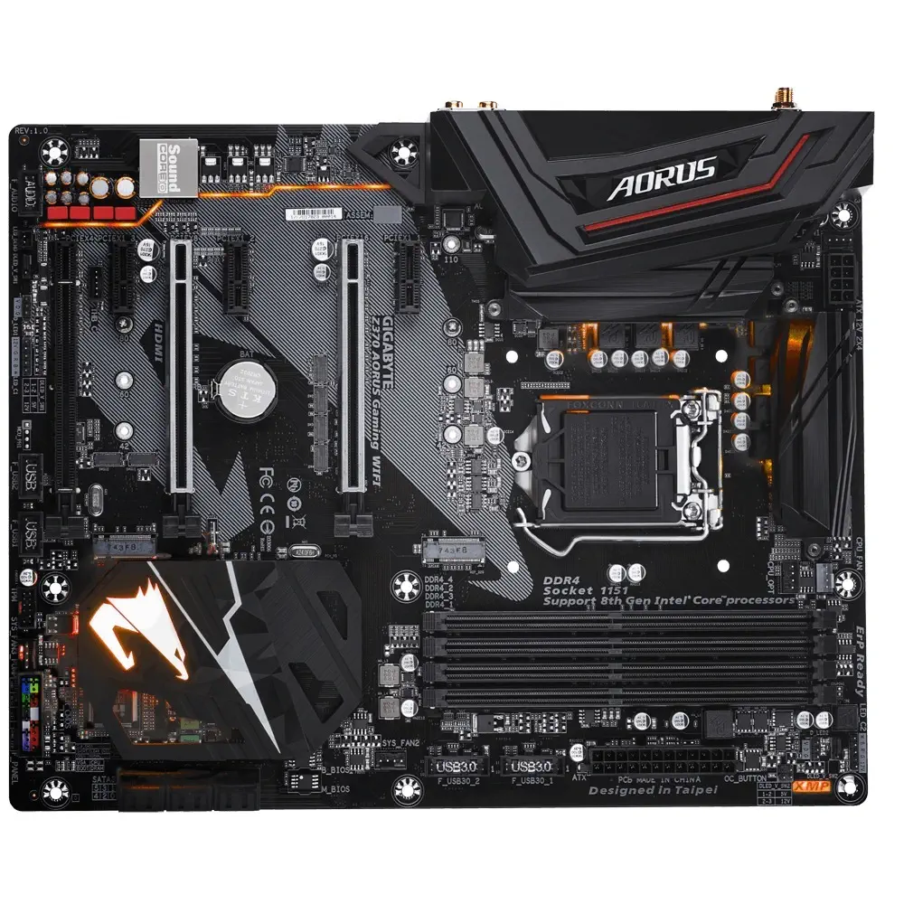 Gigabyte Z370 AORUS Gaming Wi-Fi Intel Z370 Soket 1151 DDR4 3866(OC)MHz ATX Gaming Anakart