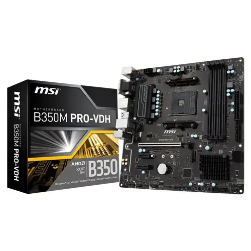 Msi B350M PRO-VDH AMD B350 Soket AM4 DDR4 3200(O.C.)Mhz mATX Gaming(Oyuncu) Anakart