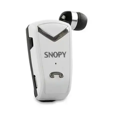 Snopy SN-BT9 Mobil Telefon Uyumlu Kulağa Takılan Kablolu Küçük Beyaz Bluetooth Kulaklık