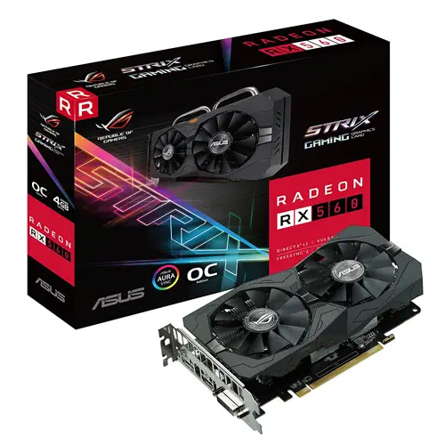 Asus ROG-Strix-RX560-O4G-Gaming AMD Radeon RX 560 4GB GDDR5 128Bit DX12 Gaming Ekran Kartı