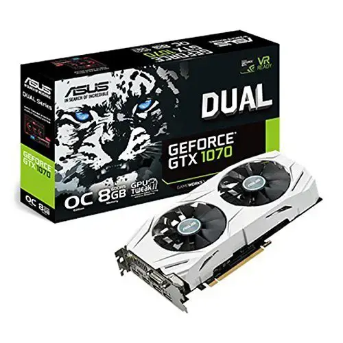 Asus DUAL Nvidia GeForce GTX 1070 8GB OC 256Bit GDDR5 (DX12) PCI-E 3.0 Gaming (Oyuncu) Ekran Kartı - DUAL-GTX1070-O8G