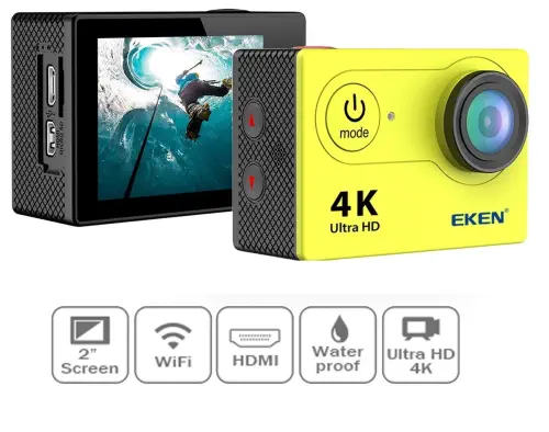 Eken H9R 4MP Sarı Aksiyon Kamera - 2 Yıl Resmi Distribütör Garantili