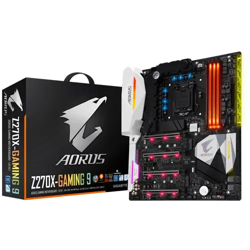Gigabyte Aorus GA-Z270X-Gaming 9 Intel Z270 Soket 1151 DDR4 4133(O.C.)MHz eATX Gaming(Oyuncu) Anakart