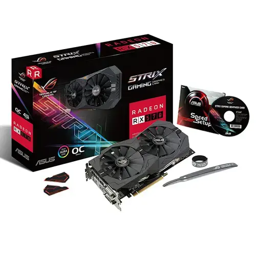 Asus ROG-Strix-RX570-O4G-Gaming Radeon RX 570 4GB GDDR5 256Bit DX12 Gaming Ekran Kartı