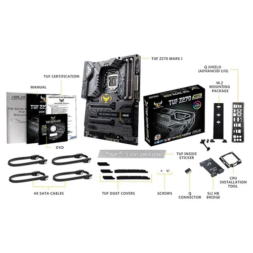 Asus Tuf Z270 Mark 1 Intel Z270 Soket 1151 DDR4 3866(OC)MHz ATX Gaming Anakart