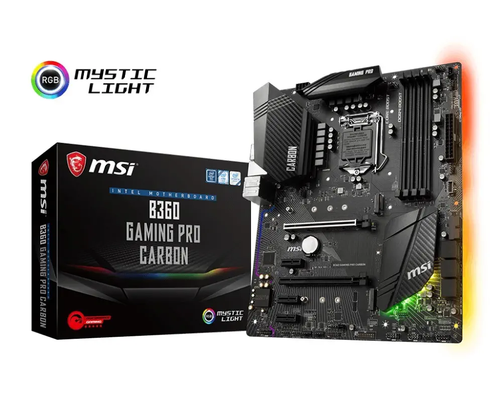 MSI B360 Gaming Pro Carbon Intel B360 Soket 1151 DDR4 DDR4 2666MHz ATX Gaming Anakart