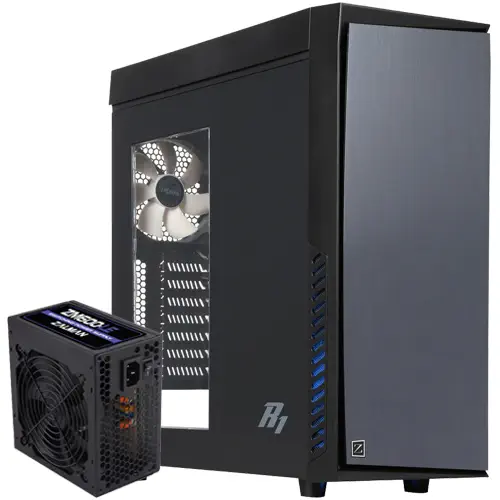 Zalman R1 ATX Mid-Tower Pencereli Siyah Kasa + ZM600-LE 600W PSU