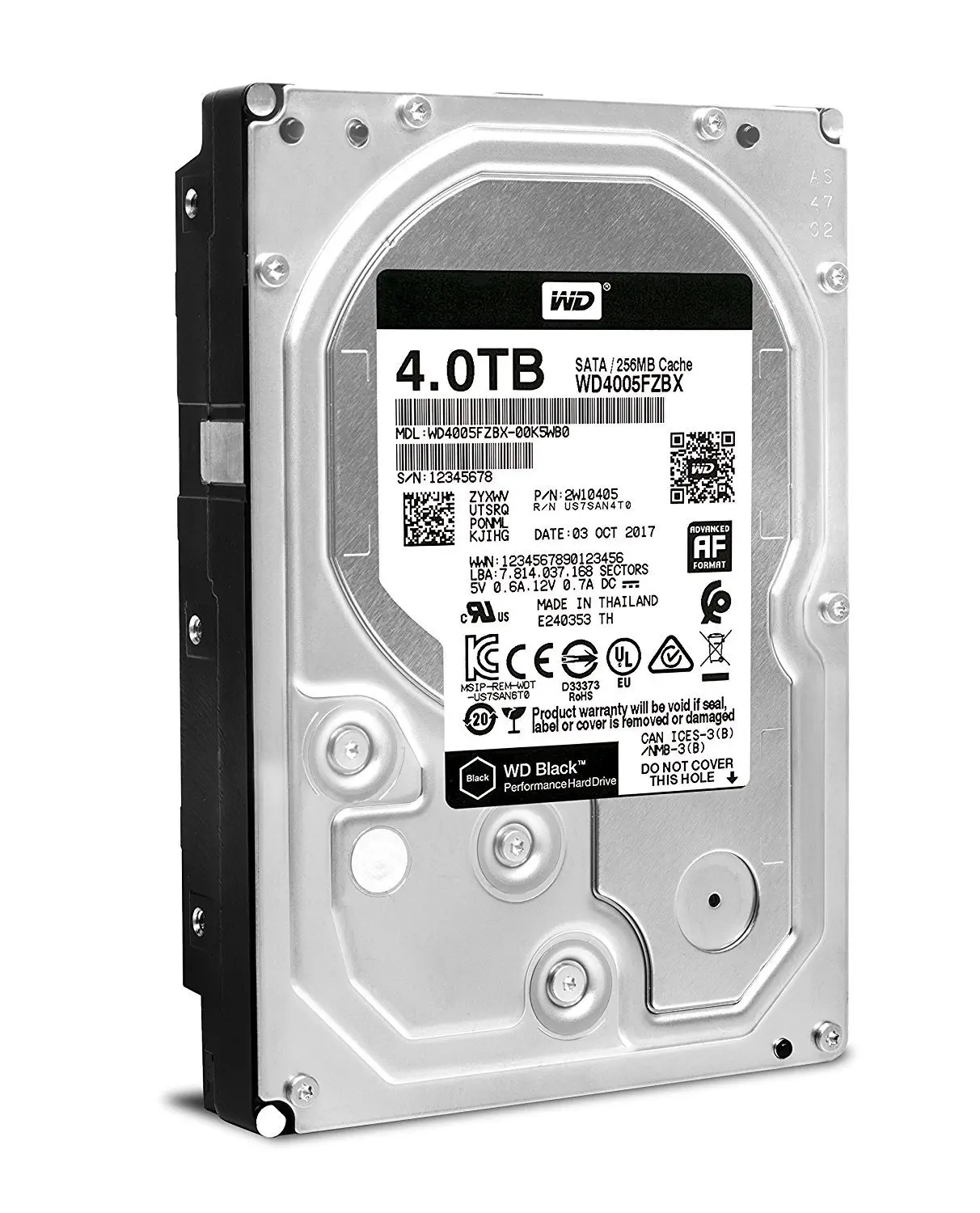 WD Black WD4005FZBX 4TB SATA3 7200Rpm 256Mb Harddisk