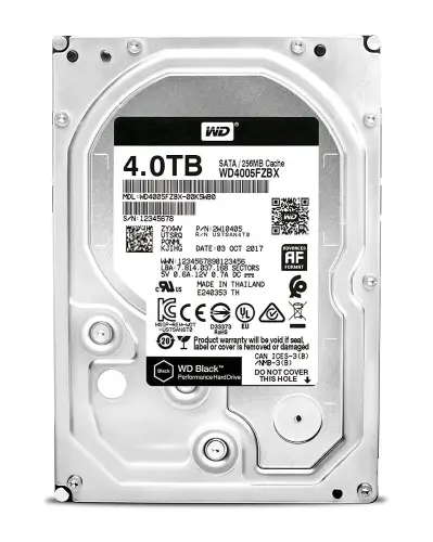 WD Black WD4005FZBX 4TB SATA3 7200Rpm 256Mb Harddisk