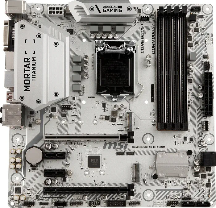 MSI B360M Mortar Titanium Intel B360 Soket 1151 DDR4 2666MHz mATX Gaming Anakart