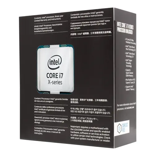 Intel Core i7-7820X 3.60GHz 11MB Soket 2066 14nm İşlemci (Fansız) - BX80673I77820XSR3L5