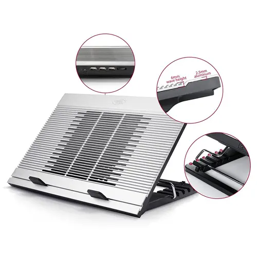 DEEPCOOL N9 180mm Fan 4 USB Port Alüminyum Notebook Soğutucu