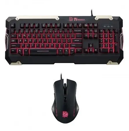 Thermaltake Tt eSports KB-CMC-PLBDTK-01 Commander Combo Kırmızı LED Türkçe Gaming (Oyuncu) Klavye Mouse Seti