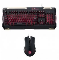 Thermaltake Tt eSports KB-CMC-PLBDTK-01 Commander Combo Kırmızı LED Türkçe Gaming (Oyuncu) Klavye Mouse Seti