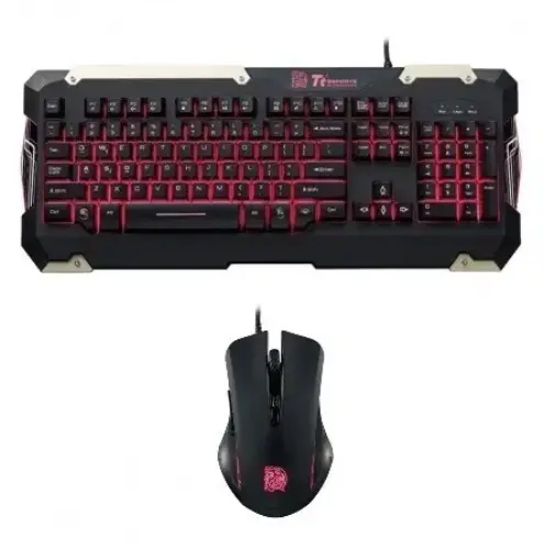 Thermaltake Tt eSports KB-CMC-PLBDTK-01 Commander Combo Kırmızı LED Türkçe Gaming (Oyuncu) Klavye Mouse Seti