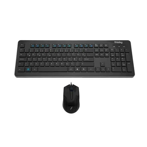 Frisby FK-158QU USB Multimedya 1000 DPI Optik Siyah Kablolu Klavye Mouse Set