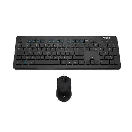 Frisby FK-158QU USB Multimedya 1000 DPI Optik Siyah Kablolu Klavye Mouse Set