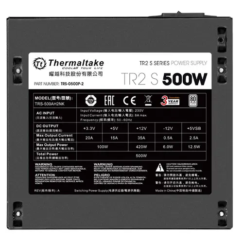 Thermaltake TR2 S 500W PS-TRS-0500NPCWEU-2 80Plus 120mm Fanlı Power Supply