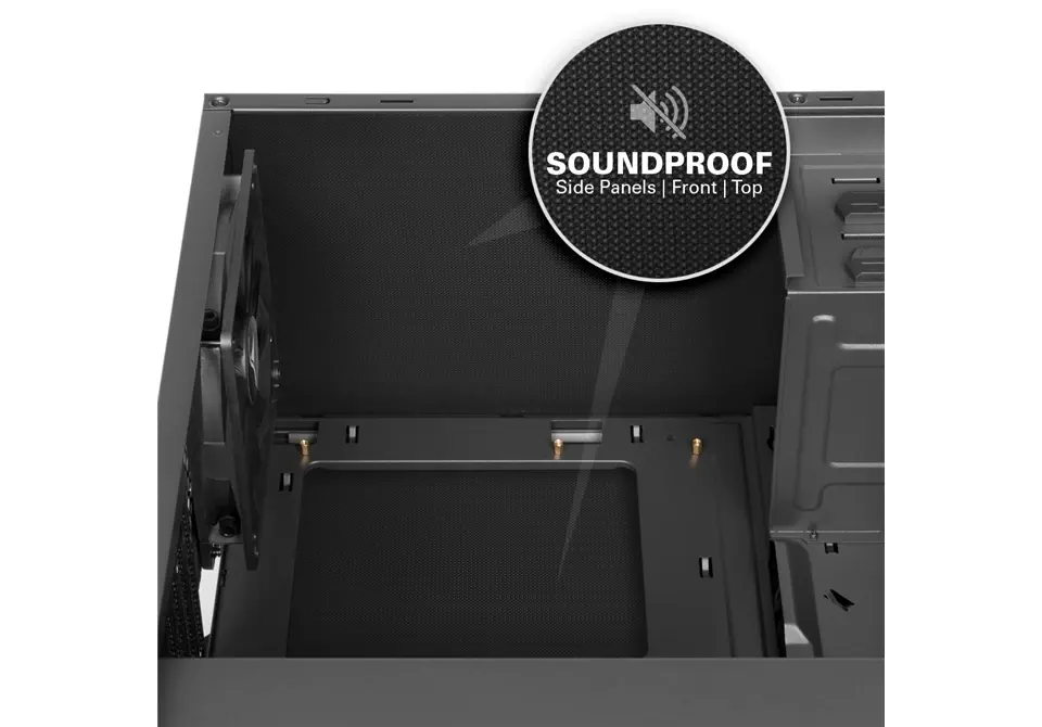 Sharkoon AI7000Y Silent Serisi Yeşil ATX Mid Tower Kasa