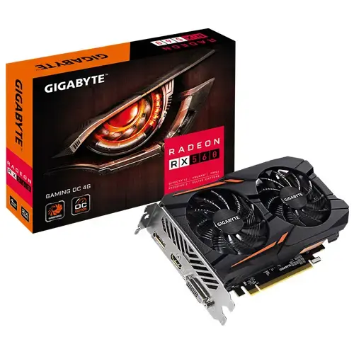 Gigabyte Radeon RX 560 Gaming OC 4G GV-RX560Gaming  OC-4GD 4GB GDDR5 128Bit DX12 Gaming Ekran Kartı