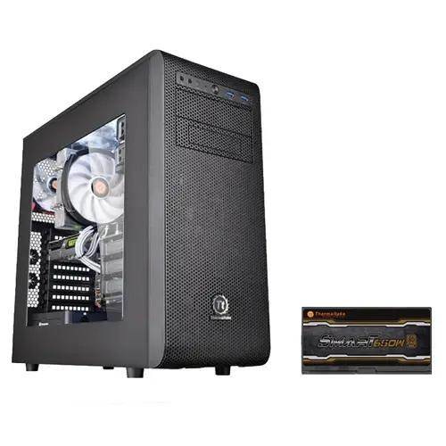 Thermaltake Core V31 CA-3C8-65M1WE-00 Pencereli Mid-Tower Siyah Kasa + Smart 80Plus Bronze 650W PSU