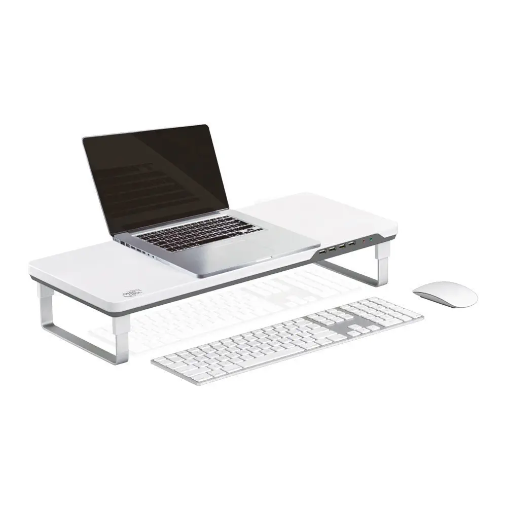 DEEPCOOL M-DESK F1 GREY LCD Monitor Stand up to 27″( Maximum 10kg) Ses+Mikrofon Port