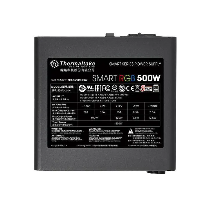 Thermaltake PS-SPR-0500NHSAWE-1 Smart RGB 500W Power Supply