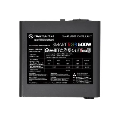 Thermaltake PS-SPR-0500NHSAWE-1 Smart RGB  500W Power Supply