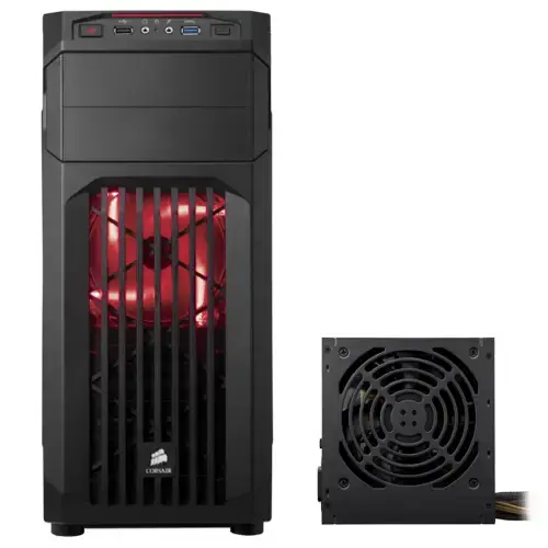 Corsair CC-9011050-550VS Carbide Serisi SPEC-01 Red LED Mid-Tower Siyah Gaming Kasa + VS Serisi VS550 550W 80Plus PSU (CC-9011050-WW + CP-9020050-EU)