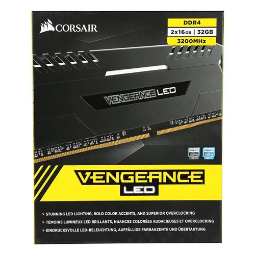 Corsair Vengeance LED 32GB (2x16GB) DDR4 3200MHz CL16 Beyaz LED Dual Kit Ram - CMU32GX4M2C3200C16