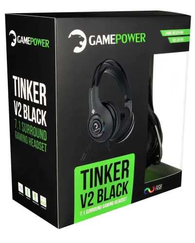 GamePower Tinker V2 Siyah 7.1 Surround RGB LED Aydınlatmalı Titreşimli Gaming Kulaklık