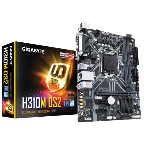 Gigabyte H310M DS2 Intel H310 Soket 1151 DDR4 2666MHz mATX Gaming(Oyuncu) Anakart