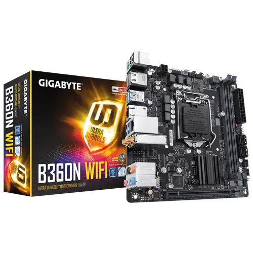 Gigabyte B360N WIFI Intel B360 Soket 1151 DDR4 2666MHz Mini-ITX Anakart