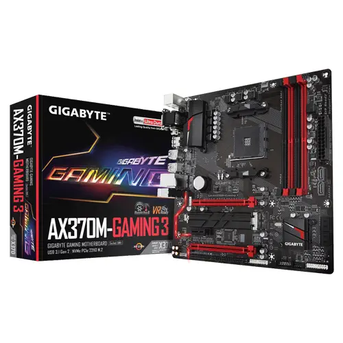 Gigabyte GA-AX370M Gaming 3 AMD X370 Soket AM4 DDR4 3200(OC)MHz mATX Gaming Anakart