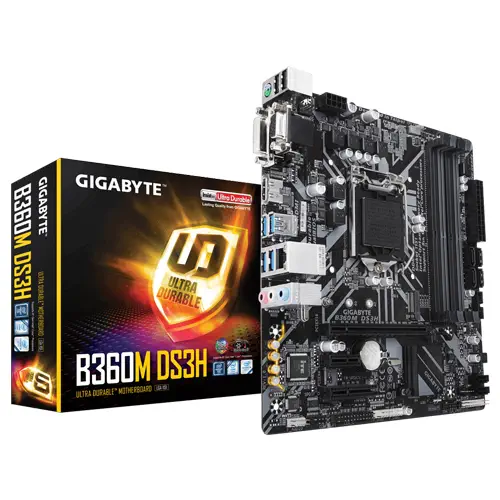 Gigabyte B360M DS3H Intel B360 Soket 1151 DDR4 2666MHz mATX Gaming Anakart