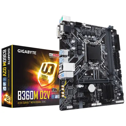 Gigabyte B360M D2V Intel B360 Soket 1151 DDR4 2666MHz mATX Gaming Anakart