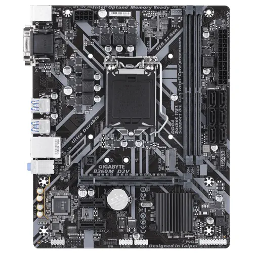 Gigabyte B360M D2V Intel B360 Soket 1151 DDR4 2666MHz mATX Gaming Anakart