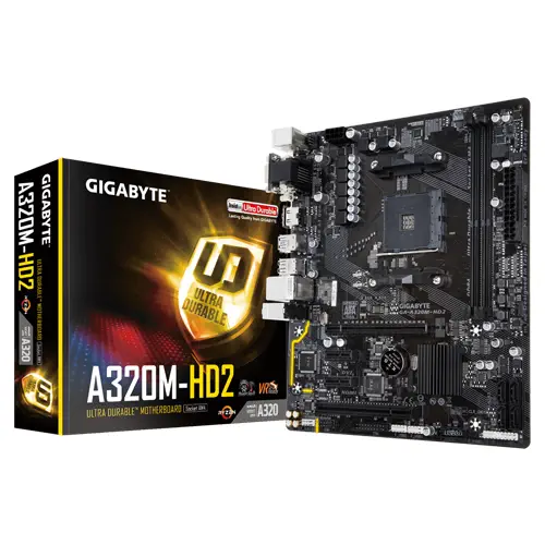 Gigabyte GA-A320M-HD2 AMD A320 Soket AM4 DDR4 3200(OC)MHz mATX Gaming Anakart