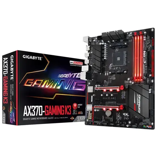 Gigabyte GA-AX370-Gaming K3 AMD X370 Soket AM4 DDR4 3200(O.C.)MHz ATX Gaming(Oyuncu) Anakart