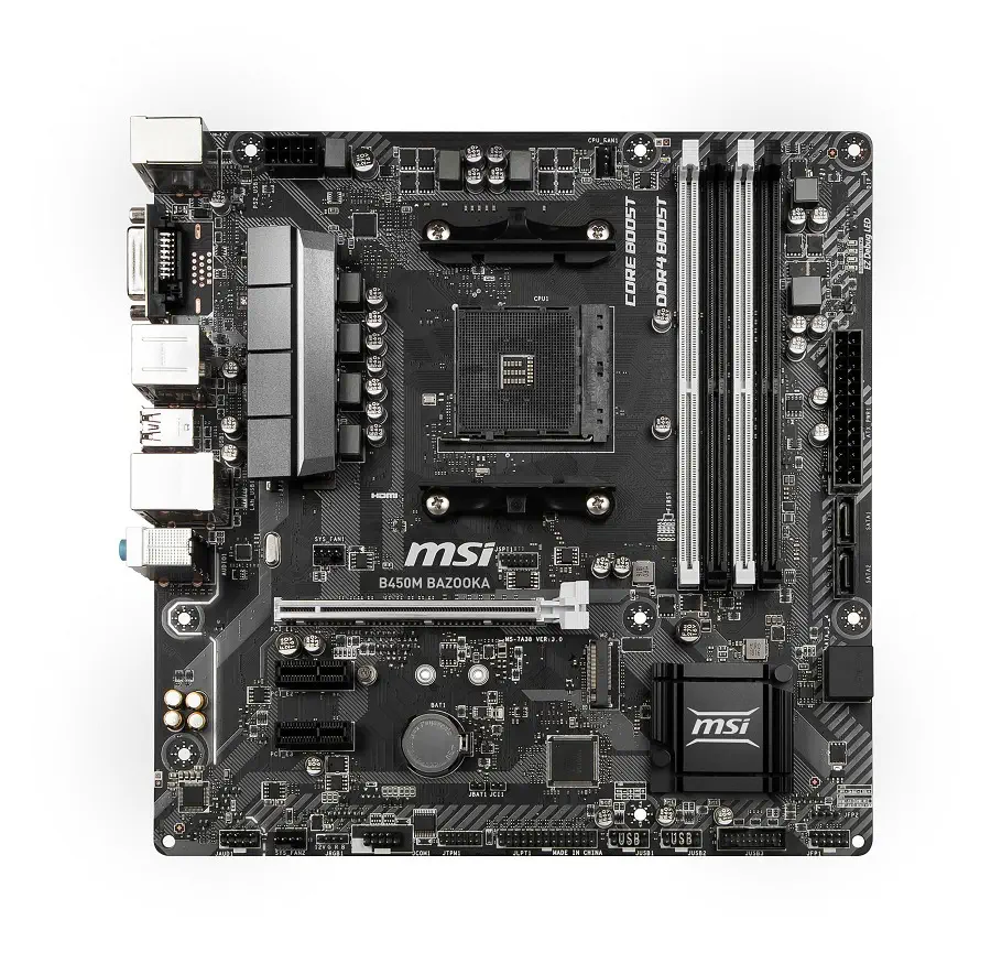 Msi B450M Bazooka AM4 DDR4 Amd B450 Soket AM4 DDR4 DVI HDMI M.2 Usb 3.1 mATX Anakart