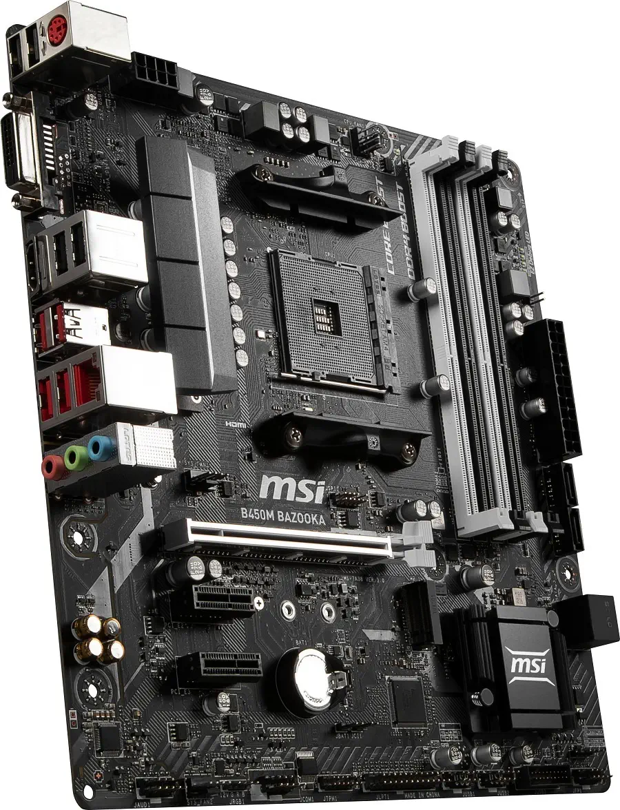 Msi B450M Bazooka AM4 DDR4 Amd B450 Soket AM4 DDR4 DVI HDMI M.2 Usb 3.1 mATX Anakart