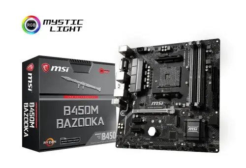 Msi B450M Bazooka AM4 DDR4 Amd B450 Soket AM4 DDR4 DVI HDMI M.2 Usb 3.1 mATX Anakart