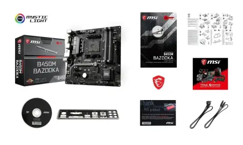 Msi B450M Bazooka AM4 DDR4 Amd B450 Soket AM4 DDR4 DVI HDMI M.2 Usb 3.1 mATX Anakart