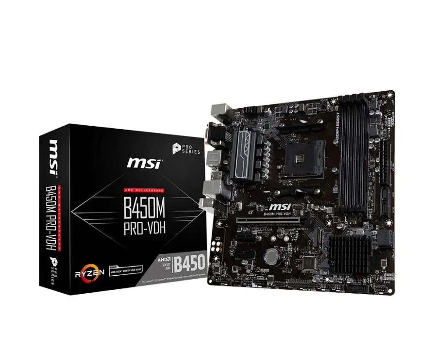 MSI B450M Pro-VDH AMD B450 Soket AM4 DDR4 3466(OC)MHz mATX Gaming Anakart