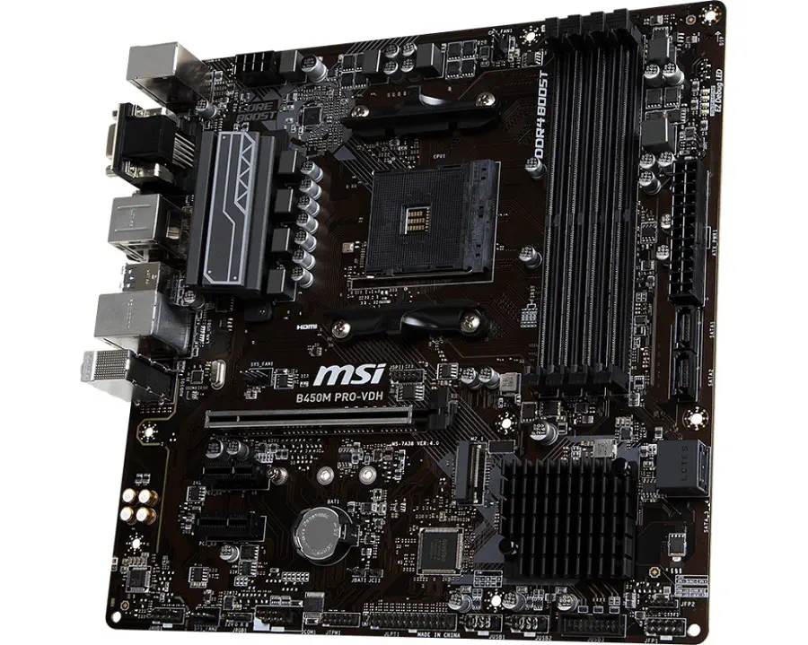 MSI B450M Pro-VDH AMD B450 Soket AM4 DDR4 3466(OC)MHz mATX Gaming Anakart